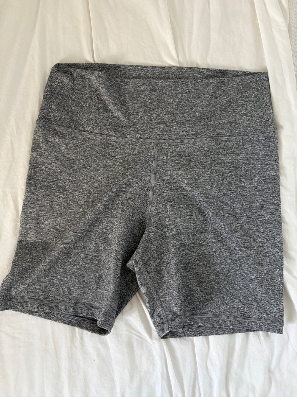aerie Heather Gray Bike Shorts with Wide Waistband